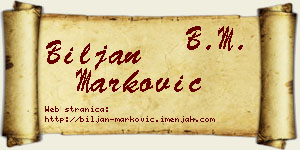 Biljan Marković vizit kartica
